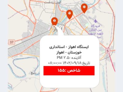 قرمز، رنگ وضعیت هوای اهواز
